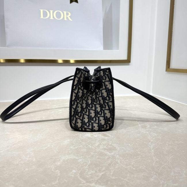 Dior Promenade Mini Shopping Bag Blue Dior Oblique Jacquard S1440OU