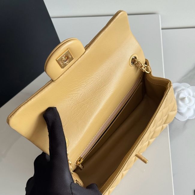 Chanel SMALL FLAP BAG sheepskin AS1787 Apricot