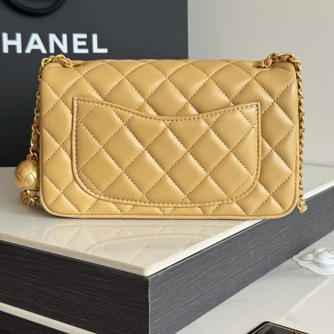Chanel SMALL FLAP BAG sheepskin AS1787 Apricot