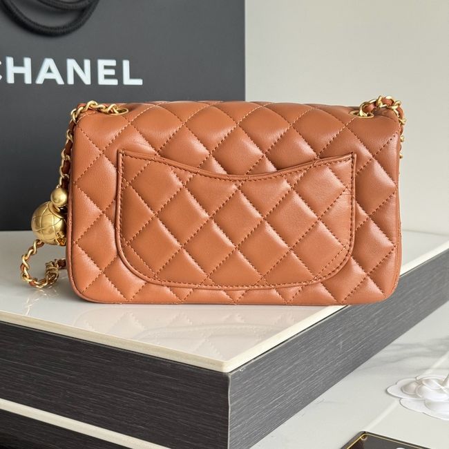 Chanel SMALL FLAP BAG sheepskin AS1787 golden brown Chanel SMALL FLAP BAG sheepskin AS1787 golden brown