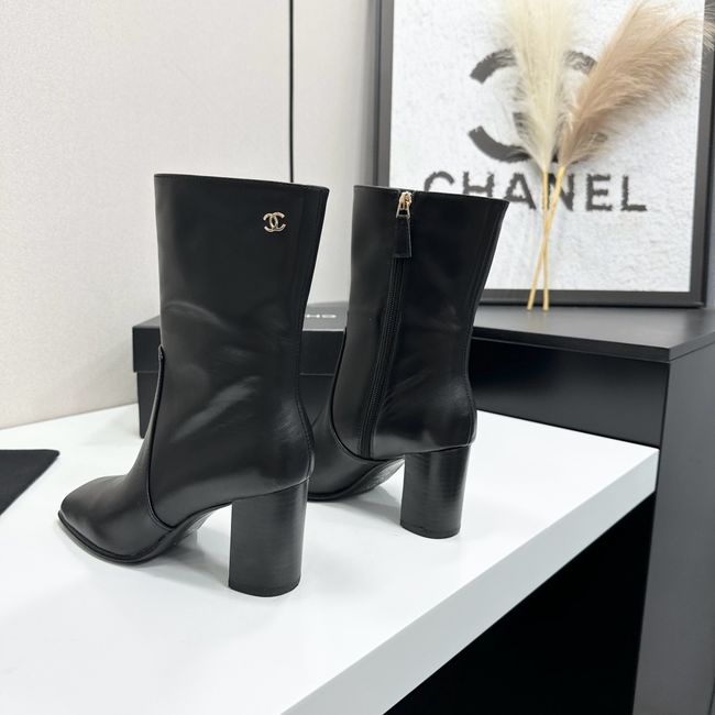 Chanel Mid-Calf Boots Shiny Calfskin 64243-1