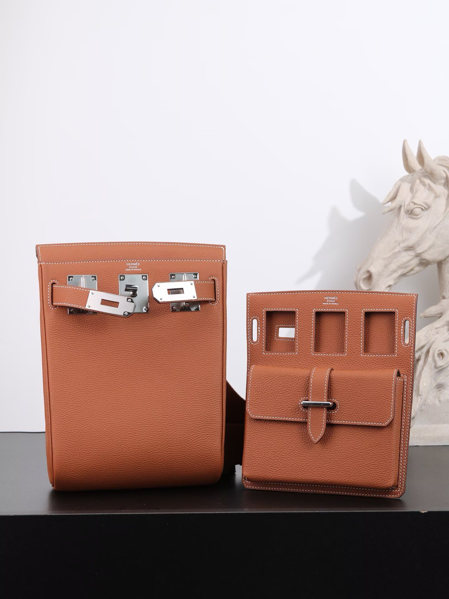 Hermes  HAC A DOS Original Togo Leather Chest Bag H60321 Orange