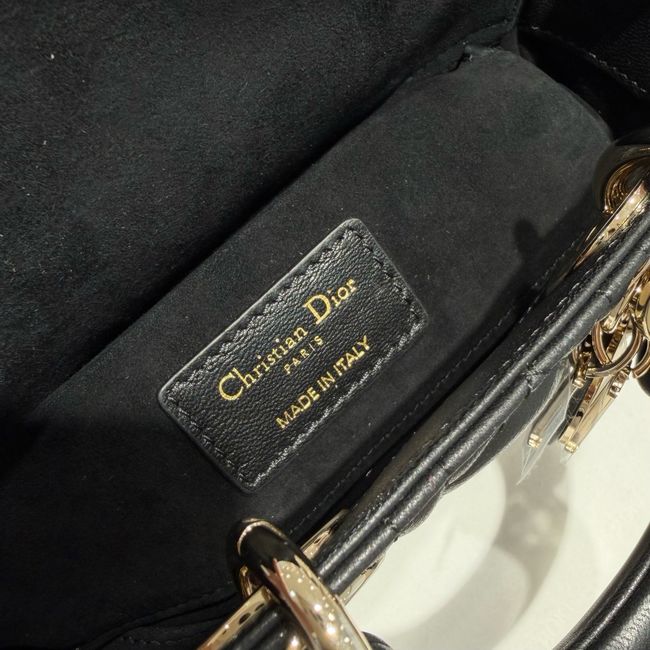 Dior Mini Lady D-Joy Bag Cannage Lambskin M0636O black