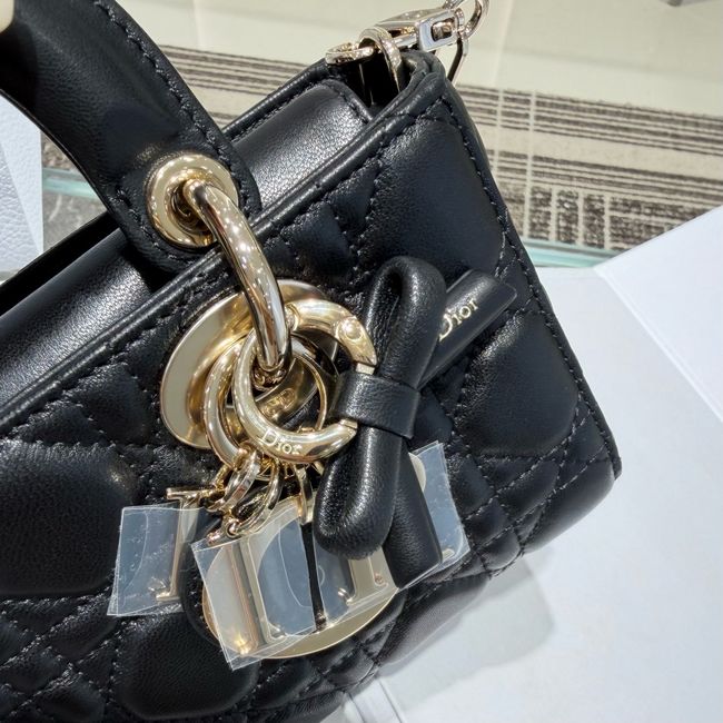 Dior Mini Lady D-Joy Bag Cannage Lambskin M0636O black
