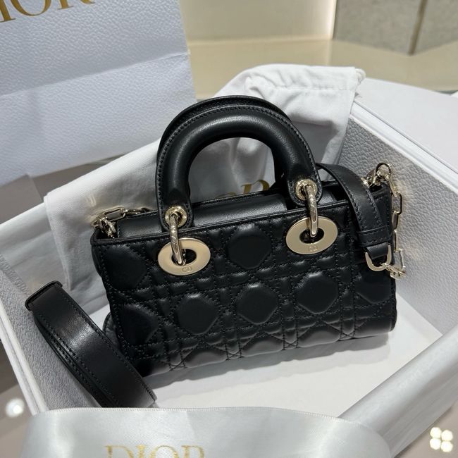 Dior Mini Lady D-Joy Bag Cannage Lambskin M0636O black