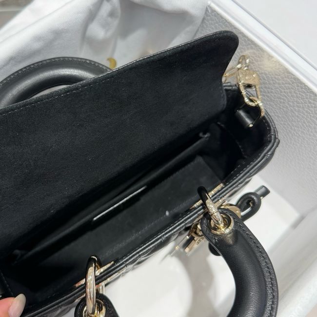 Dior Mini Lady D-Joy Bag Cannage Lambskin M0636O black