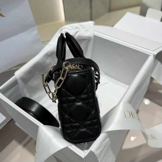 Dior Mini Lady D-Joy Bag Cannage Lambskin M0636O black