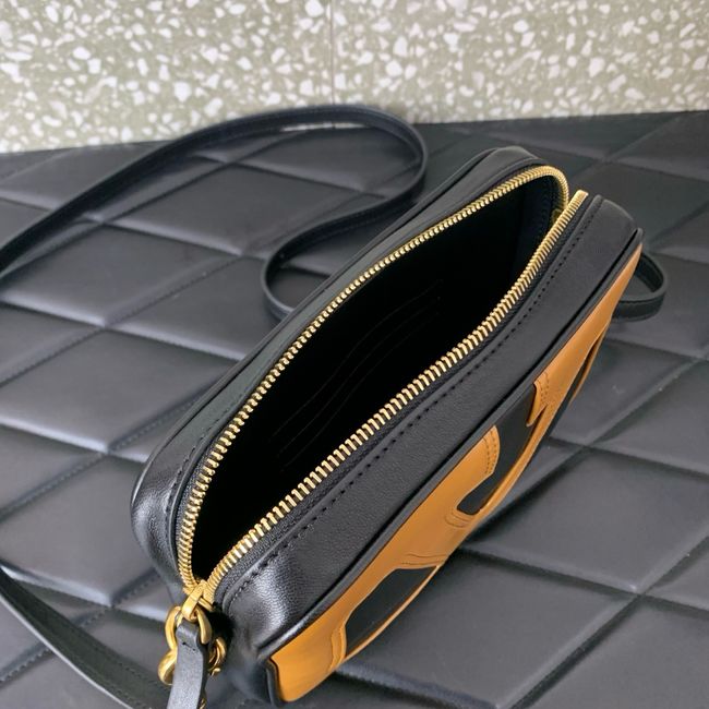 VALENTINO GARAVANI Loco Calf leather bag 0016 black&brown