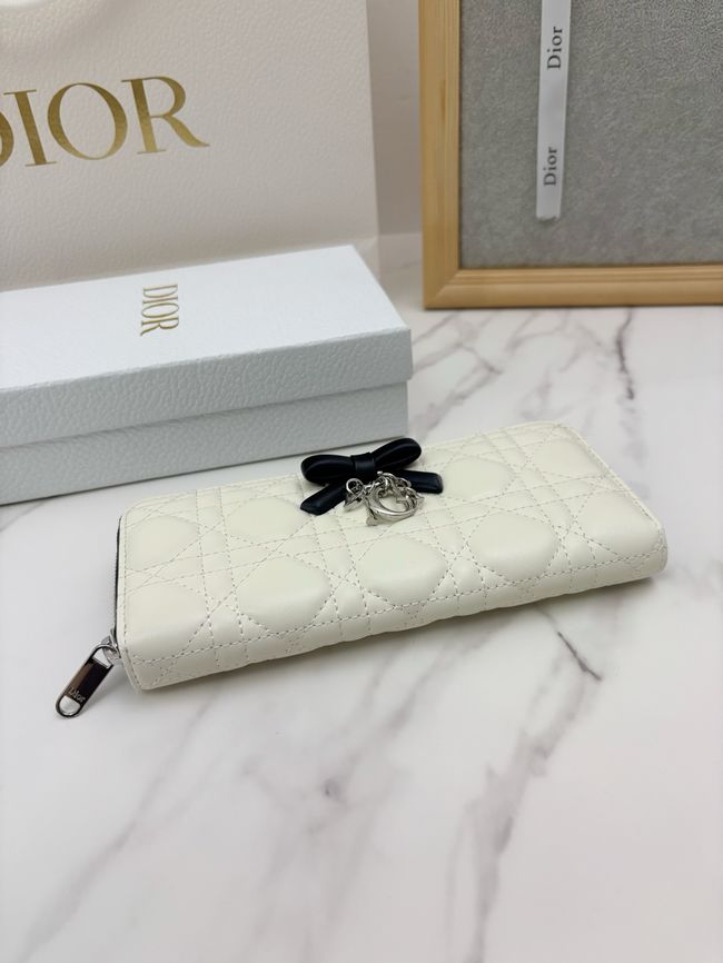 LADY DIOR LOTUS WALLET CANNAGE LAMBSKIN S2600 Beige