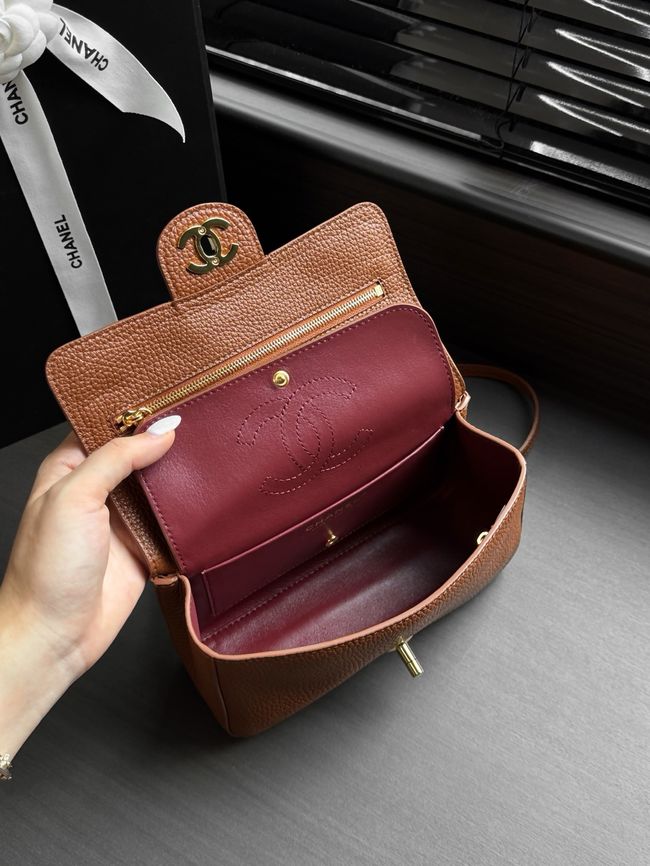 Chanel Mini Flap Bag AS6573 camel&gold-Tone Metal