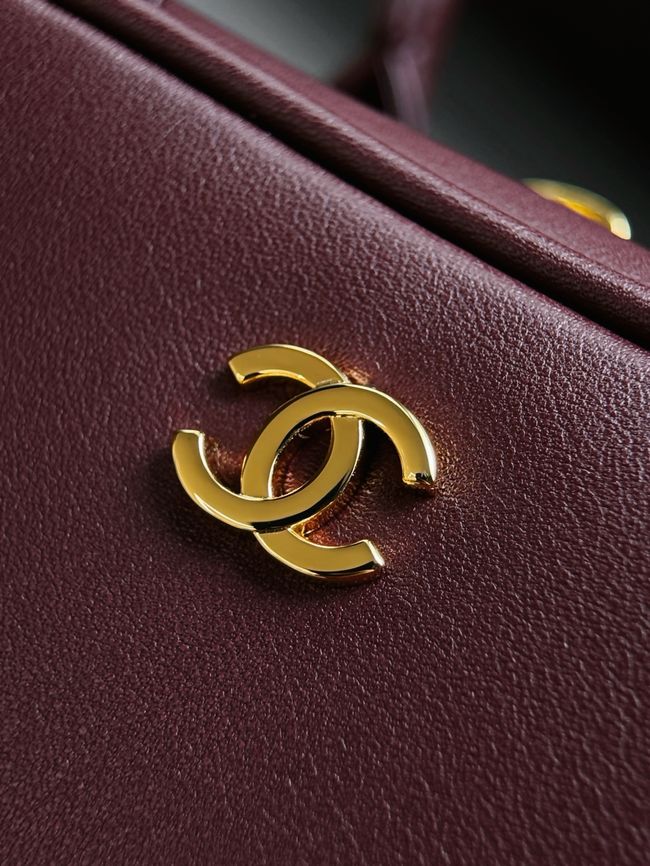 Chanel Clutch with Leather Strap AP5528 Burgundy