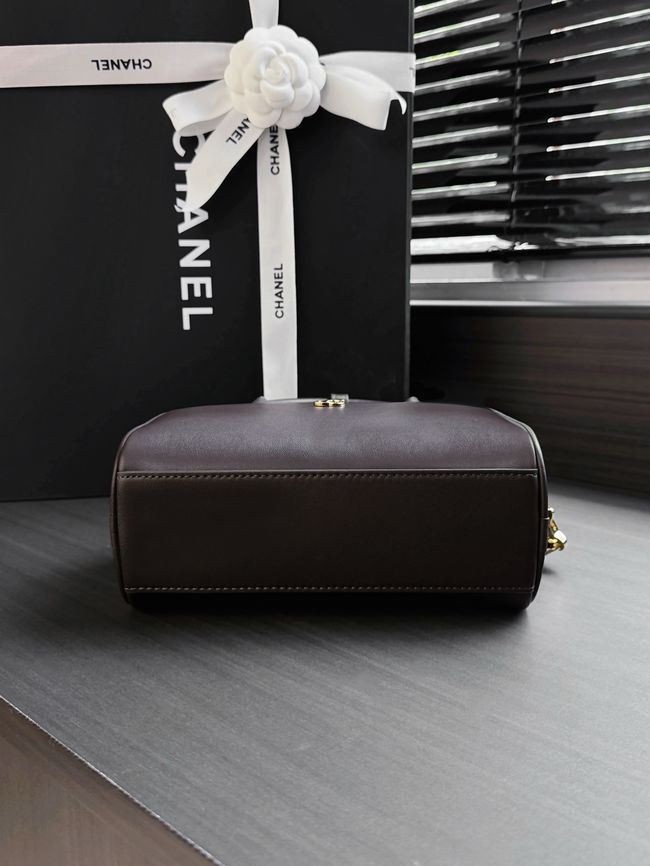 Chanel Clutch with Leather Strap AP5528 dark Coffee