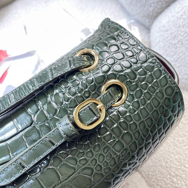Chanel Crocodile Embossed Maxi Flap bag AS6231 green&gold-Tone Metal