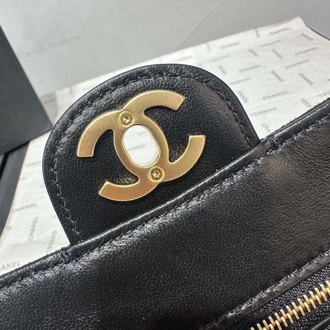 Chanel Mini Flap Bag Suede Calfskin AS6573 black