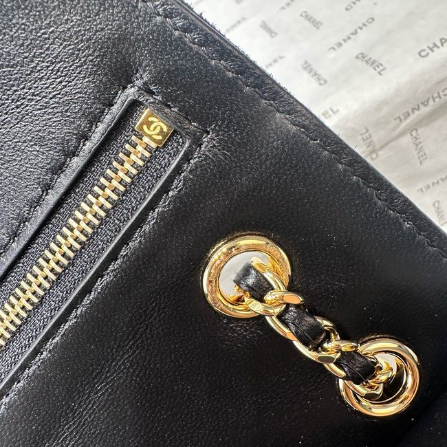 Chanel Mini Flap Bag Suede Calfskin AS6573 black