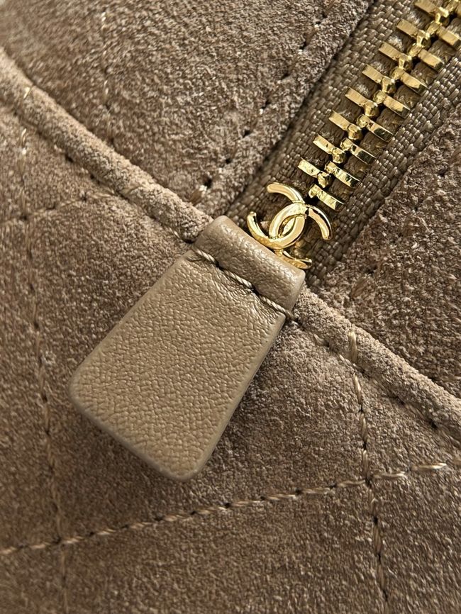 Chanel Suede Calfskin Camera Case AS6443 Dark Beige