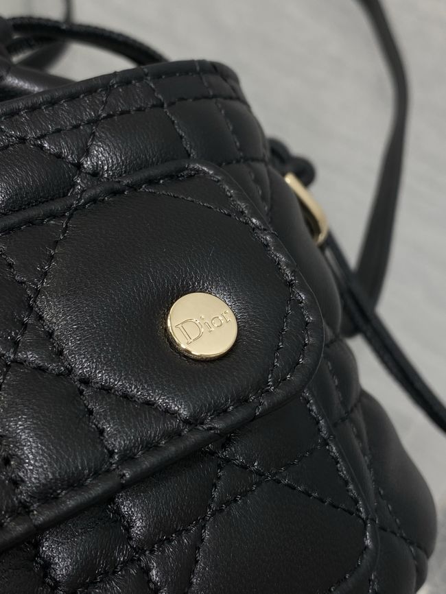 Dior Adiorable Mini Bucket Bag Cannage Lambskin S2426 black