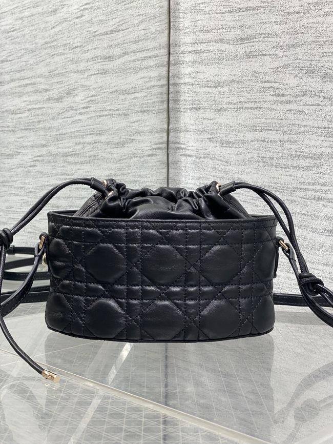 Dior Adiorable Mini Bucket Bag Cannage Lambskin S2426 black