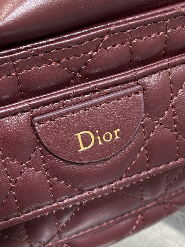 Dior Adiorable Mini Bucket Bag Cannage Lambskin S2426 burgundy
