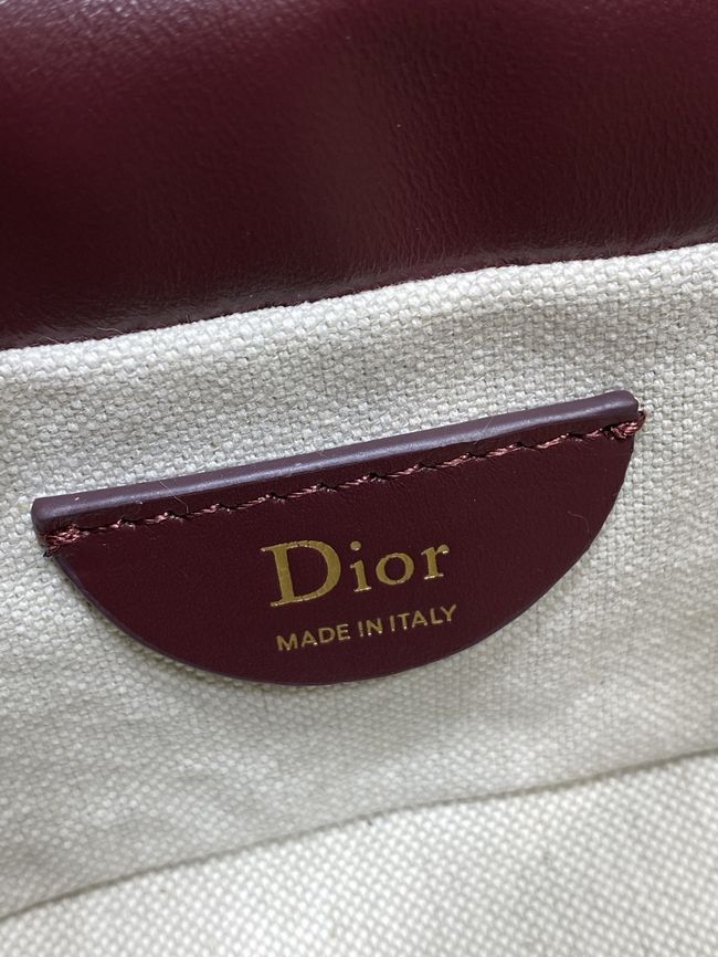 Dior Adiorable Mini Bucket Bag Cannage Lambskin S2426 burgundy