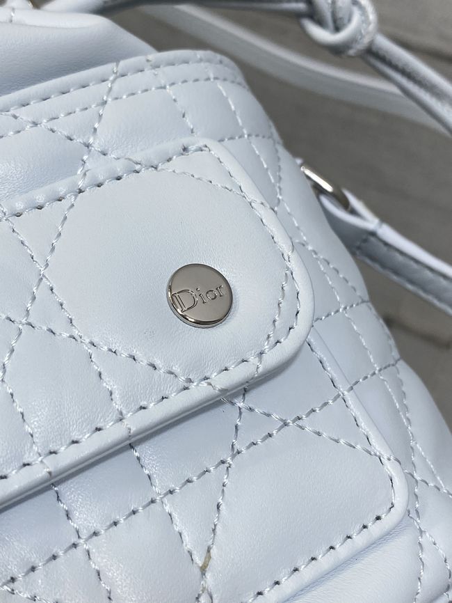 Dior Adiorable Mini Bucket Bag Cannage Lambskin S2426 ice blue