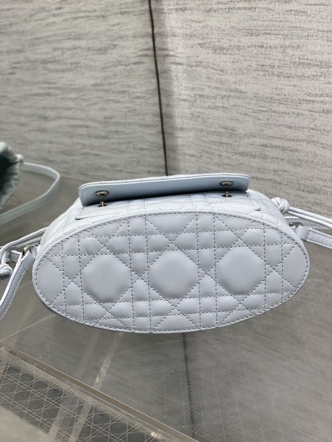 Dior Adiorable Mini Bucket Bag Cannage Lambskin S2426 ice blue