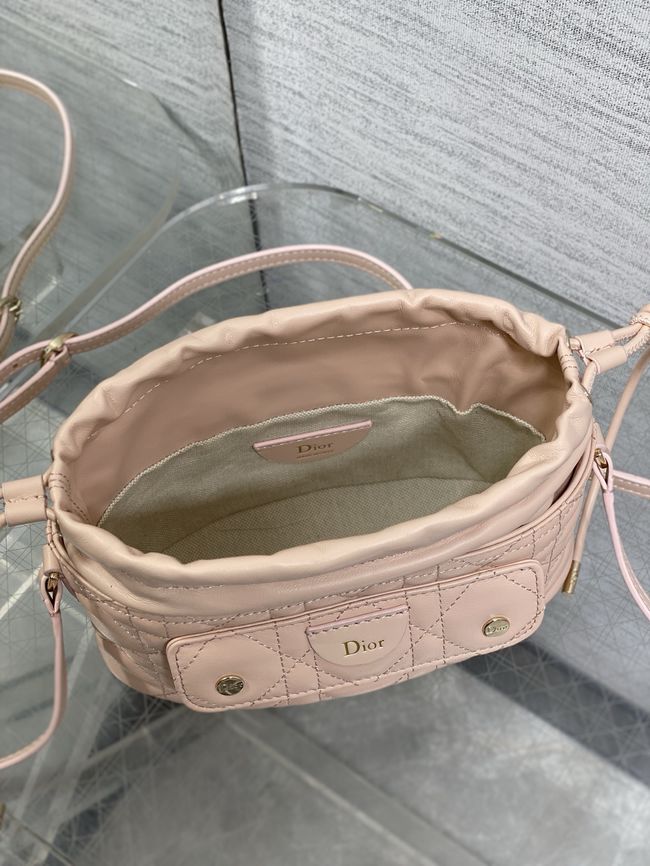 Dior Adiorable Mini Bucket Bag Cannage Lambskin S2426 pink