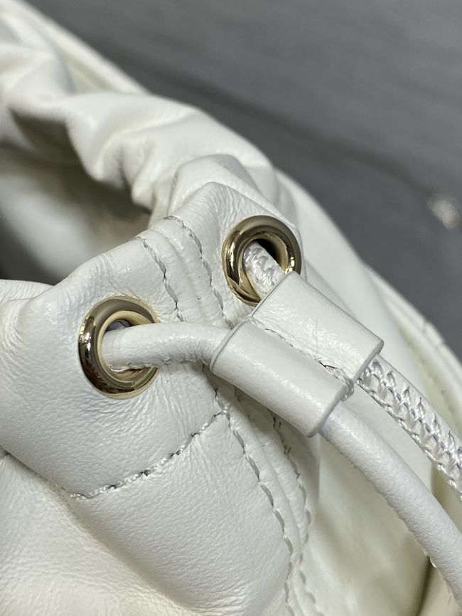 Dior Adiorable Mini Bucket Bag Cannage Lambskin S2426 white
