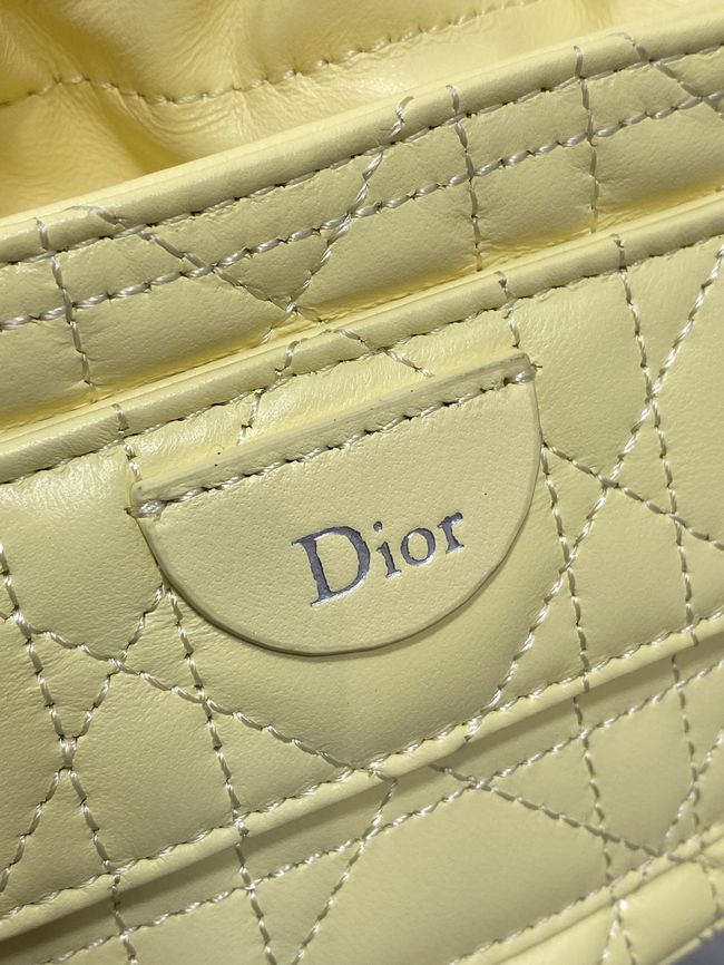 Dior Adiorable Mini Bucket Bag Cannage Lambskin S2426 yellow