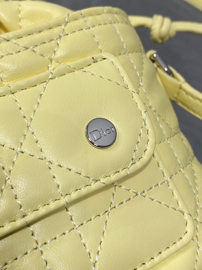 Dior Adiorable Mini Bucket Bag Cannage Lambskin S2426 yellow