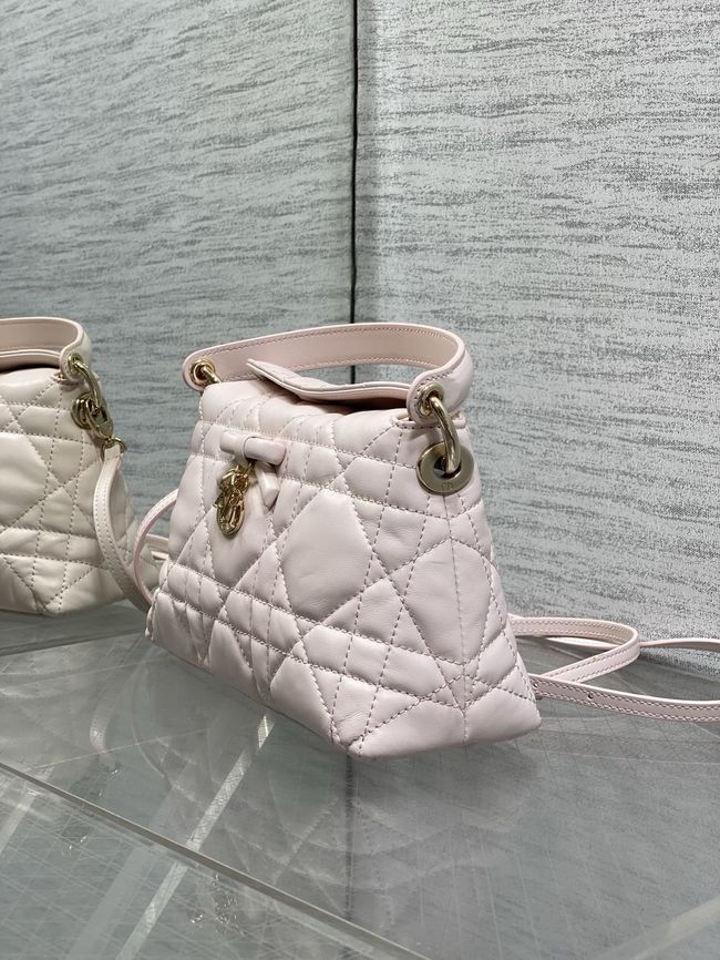Dior Adiorable Top Handle Mini Bag Macrocannage Lambskin S1713OGY Ballet Pink