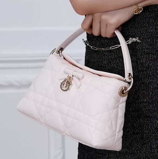Dior Adiorable Top Handle Mini Bag Macrocannage Lambskin S1713OGY Ballet Pink