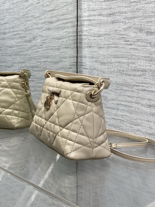 Dior Adiorable Top Handle Mini Bag Macrocannage Lambskin S1713OGY Cream