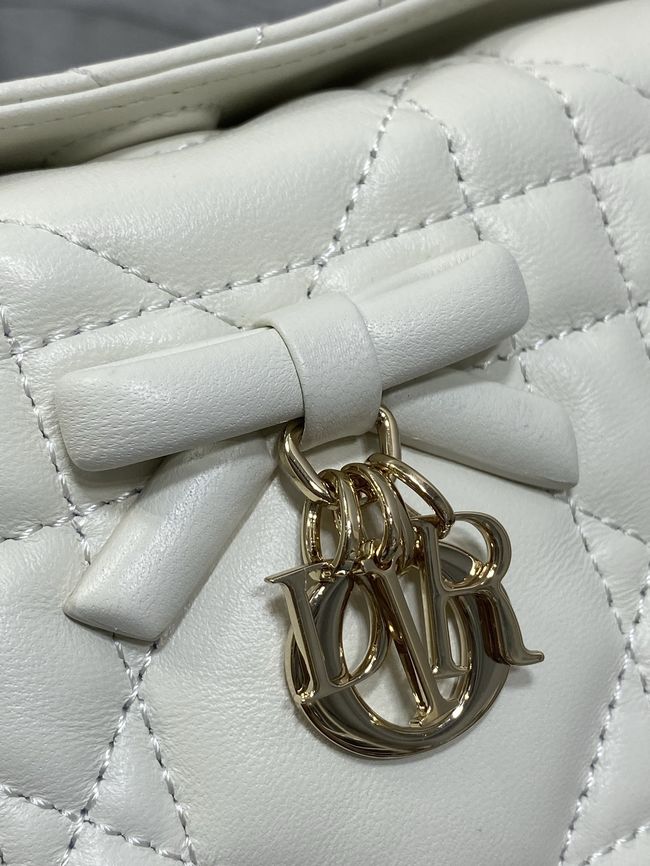 Dior Adiorable Top Handle Mini Bag Macrocannage Lambskin S1713OGY Latte