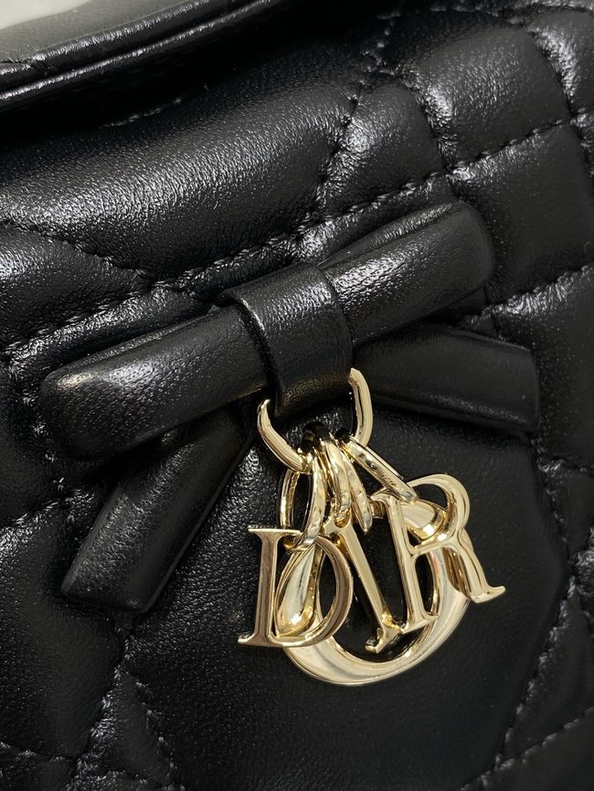 Dior Adiorable Top Handle Mini Bag Macrocannage Lambskin S1713OGY black Dior Adiorable Top Handle Mini Bag Macrocannage Lambskin S1713OGY black