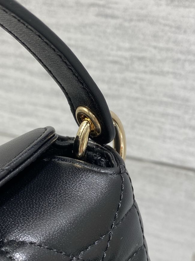 Dior Adiorable Top Handle Mini Bag Macrocannage Lambskin S1713OGY black Dior Adiorable Top Handle Mini Bag Macrocannage Lambskin S1713OGY black