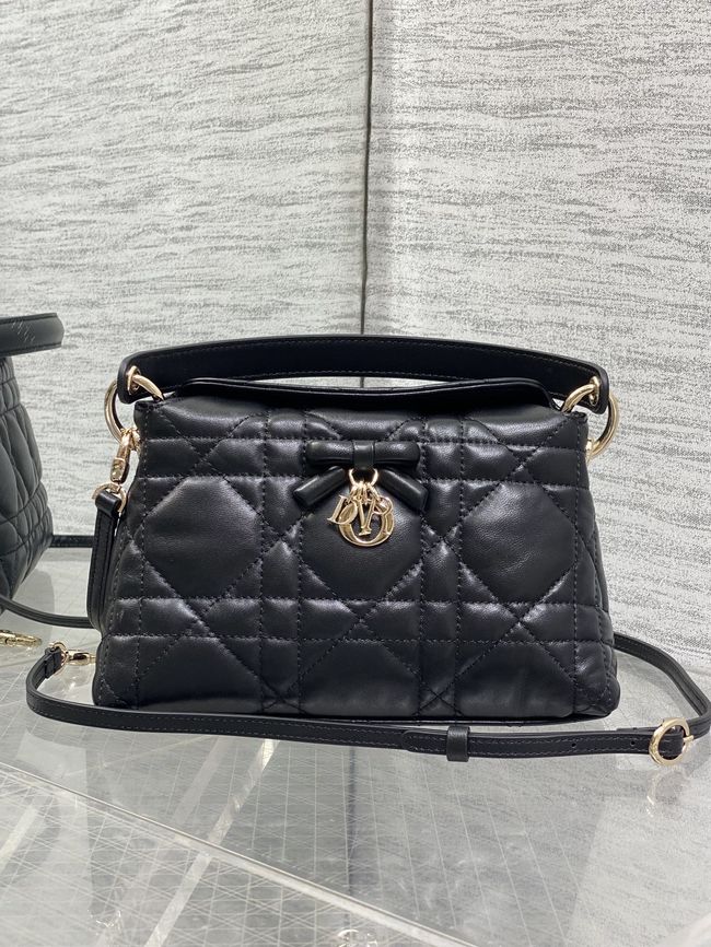 Dior Adiorable Top Handle Mini Bag Macrocannage Lambskin S1713OGY black Dior Adiorable Top Handle Mini Bag Macrocannage Lambskin S1713OGY black