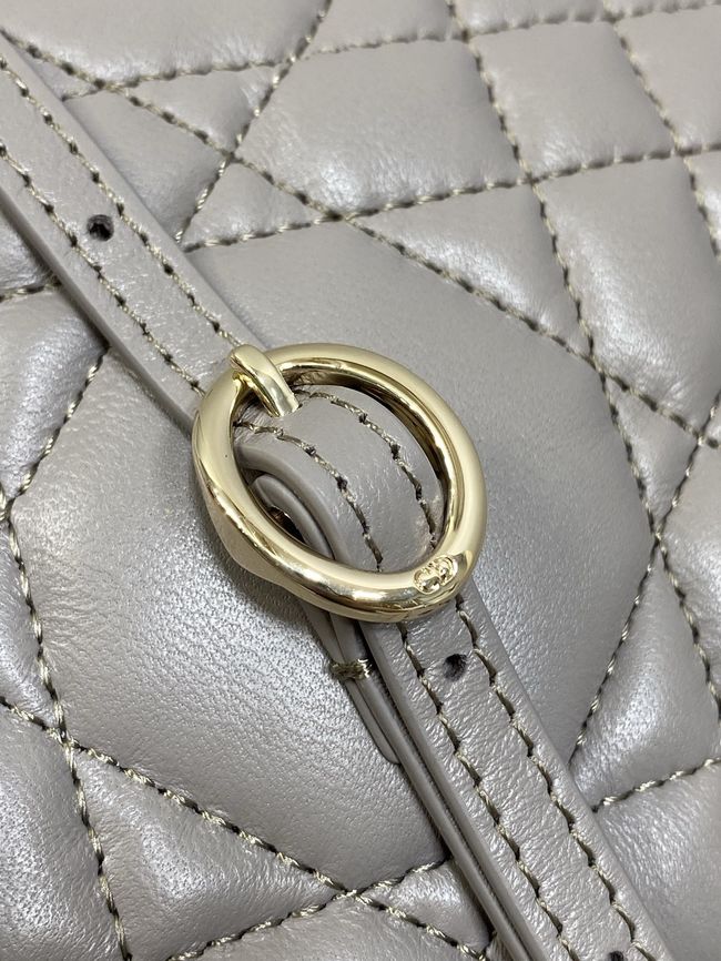 Dior Adiorable Top Handle Mini Bag Macrocannage Lambskin S1713OGY dark gray
