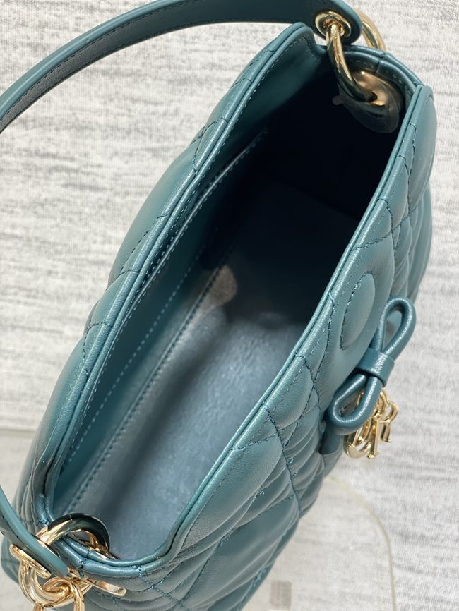 Dior Adiorable Top Handle Mini Bag Macrocannage Lambskin S1713OGY lake blue