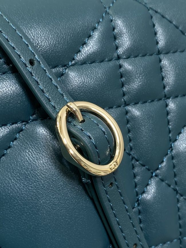 Dior Adiorable Top Handle Mini Bag Macrocannage Lambskin S1713OGY lake blue