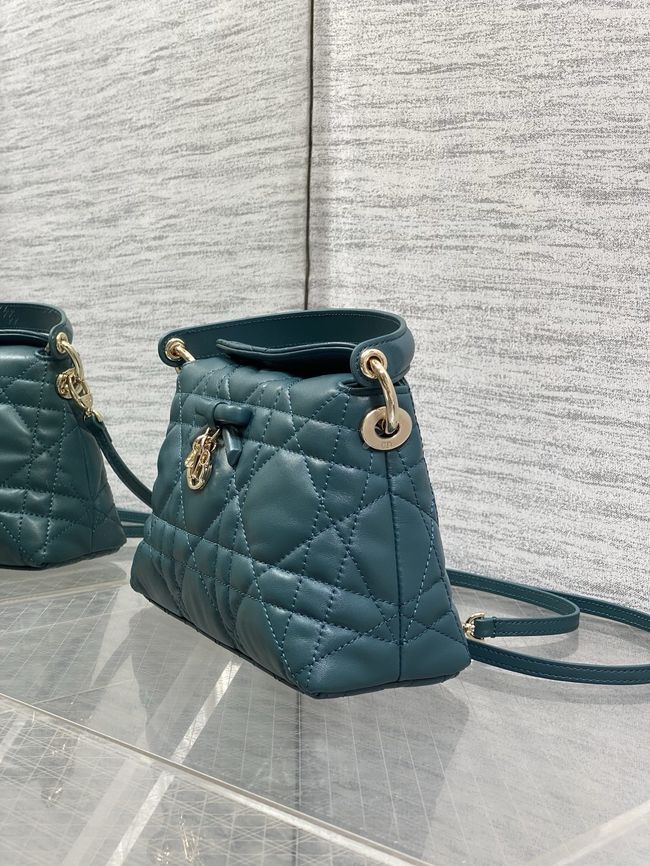 Dior Adiorable Top Handle Mini Bag Macrocannage Lambskin S1713OGY lake blue