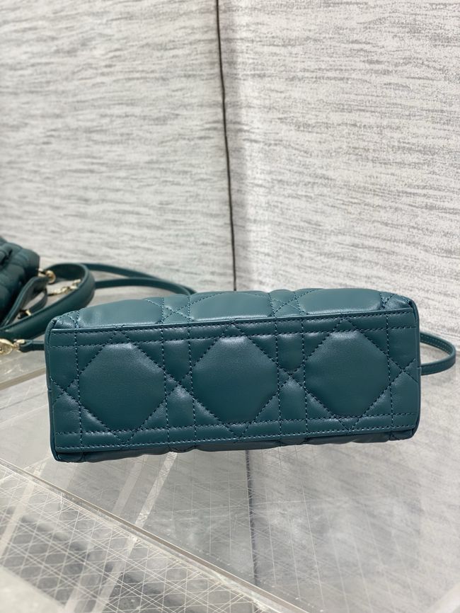 Dior Adiorable Top Handle Mini Bag Macrocannage Lambskin S1713OGY lake blue