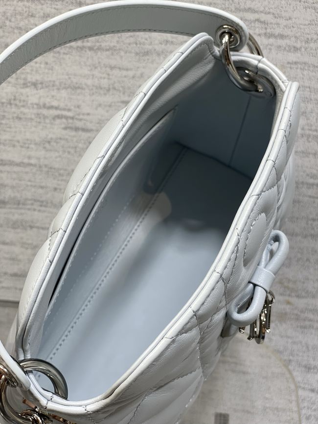 Dior Adiorable Top Handle Mini Bag Macrocannage Lambskin S1713OGY white Dior Adiorable Top Handle Mini Bag Macrocannage Lambskin S1713OGY white