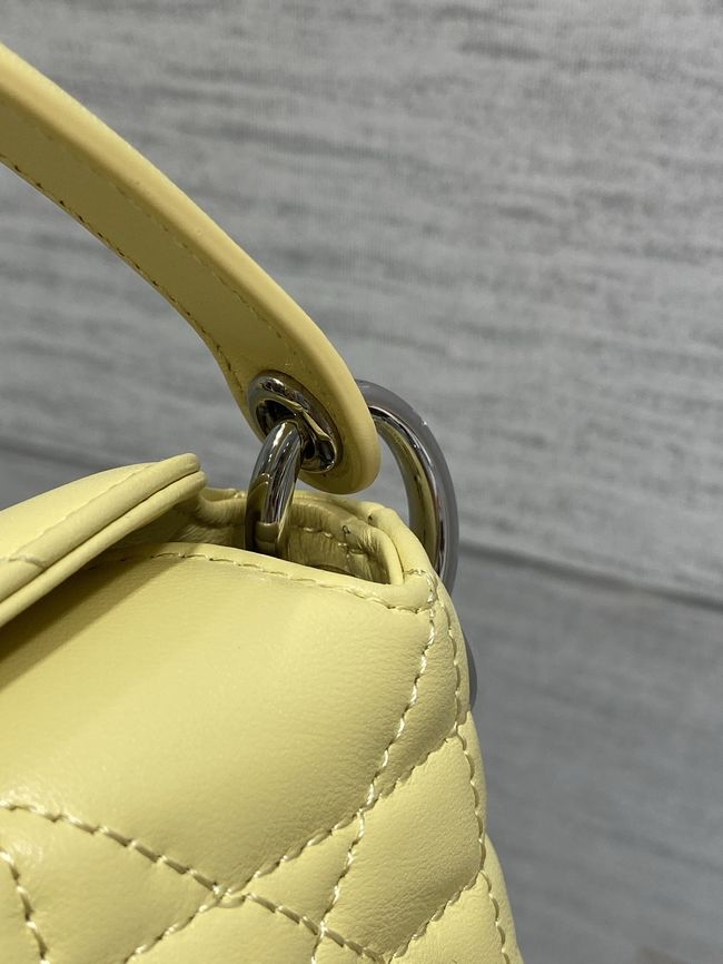 Dior Adiorable Top Handle Mini Bag Macrocannage Lambskin S1713OGY yellow