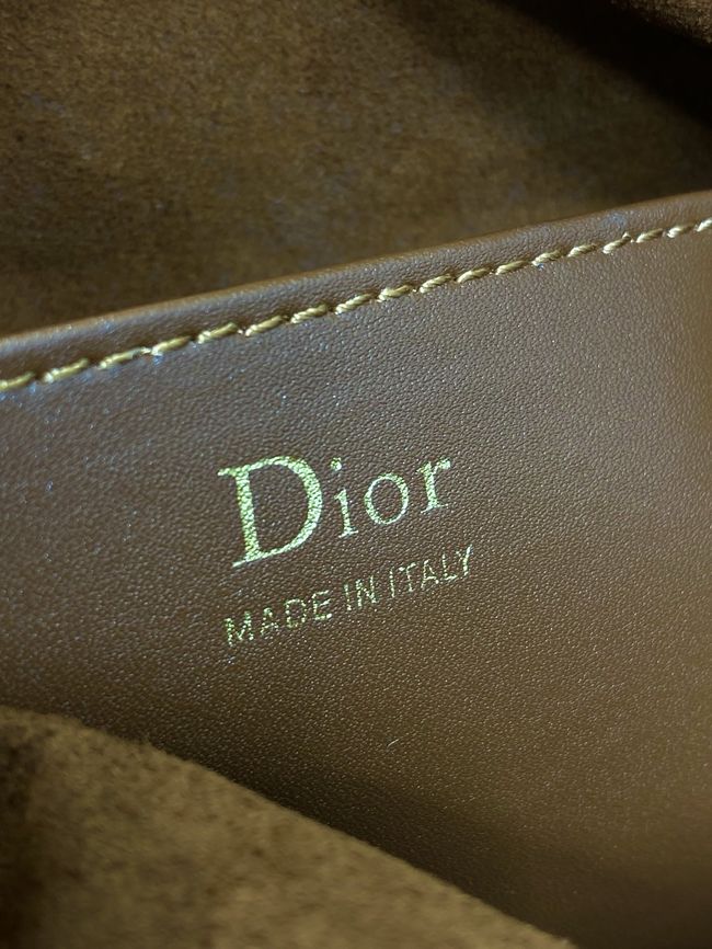 Dior Adiorable Top Handle Mini Bag Macrocannage Suede S1713OGY camel