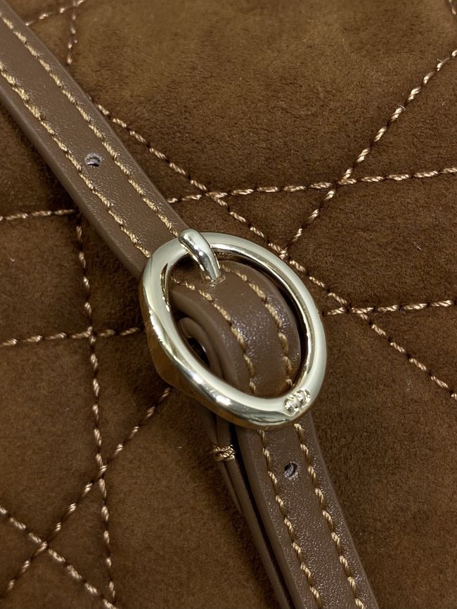 Dior Adiorable Top Handle Mini Bag Macrocannage Suede S1713OGY camel