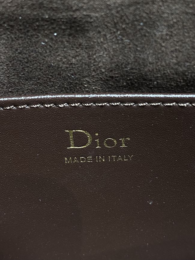 Dior Adiorable Top Handle Mini Bag Macrocannage Suede S1713OGY dark brown