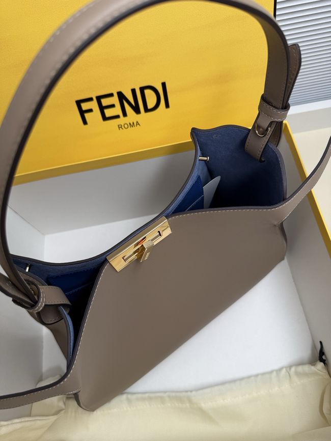 FENDI Way medium leather bag 8BN368 gray