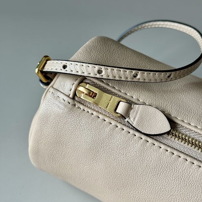 MIUMIU Tote Shoulder Handbag Velvet 5NE851 Ivory