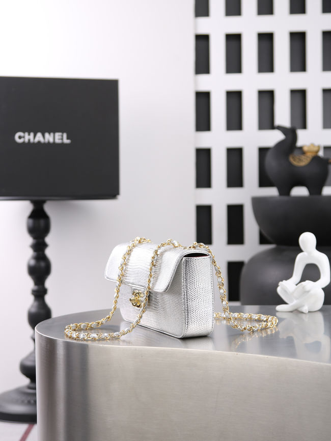 Chanel Mini Flap Bag AS6430 Silvery Chanel Mini Flap Bag AS6430 Silvery